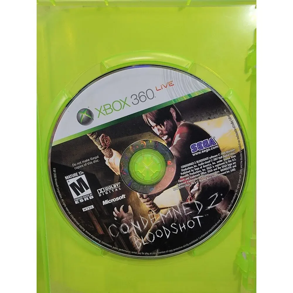 Condemed 2: Bloodshot, Microsoft Xbox 360 Video Game w/Manual